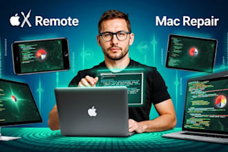 remotely troubleshoot, repair, install software of mac, os , iphones devices