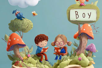 design childrens book illustrations and story book cover