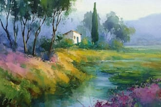 paint impressionism watercolor landscape painting