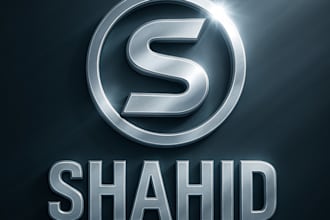 design professional 3d metallic chrome or silver logo text