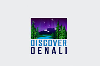 design powerful discover denali alaska logo