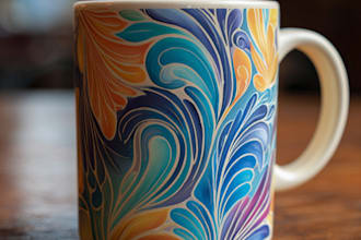 do creative eye catching typography mug design