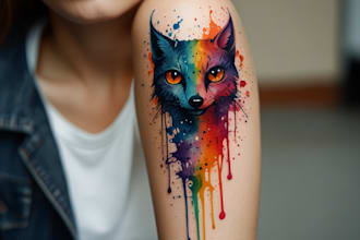 custom a watercolor tattoo design