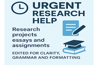 edit and guide on research project, essays, discussions, and assignments editing