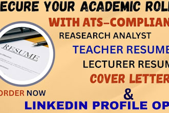 write ats teacher resume, adjunct instructor, lecturer resume, academic CV
