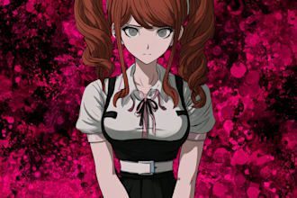 design anime character sprite with danganronpa expressions