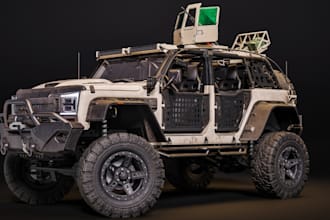 model 3d detailed military vehicle for game, 3d tank animation, car rigging,warp