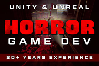 develop a polished unity horror game or vertical slice