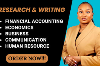 write on financial accounting, economics, business communication and HR tasks