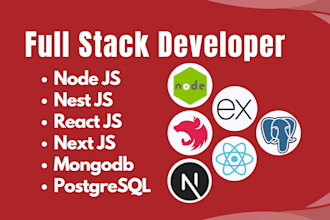 develop full stack scalable web app using react, node, mongodb, postgresql, ai