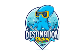 design stand out exotic scuba diving trips logo