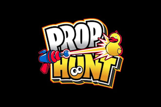 design colorful prop hunt game mode logo