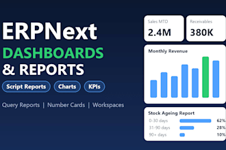 build erpnext dashboards, custom reports and analytics in frappe