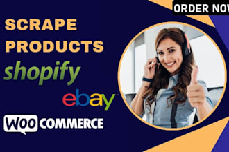 scrape and import products via CSV XML on ebay, woocommerce, shopify