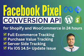 setup fix facebook pixel and conversion API tracking for shopify and wordpress