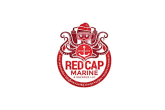 design outstanding red cap marine salvage logo
