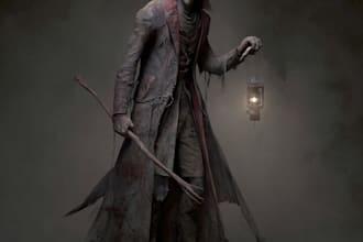 create a scary horror creature and fantasy character  illustration