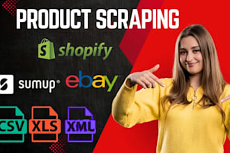 scrape products and upload in shopify, woocommerce or any ecommerce store