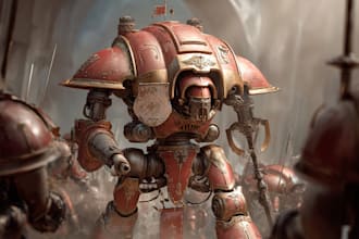 draw detailed warhammer illustration