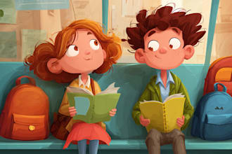 makechildren story book illustration, cover art for kdp