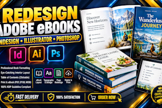 redesign adobe ebooks in indesign, adobe illustrator and photoshop