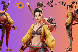 do stylized 3d game character, 3d cartoon character, 3d character rigging, asset