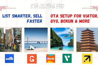 do tour listing on getyourguide, viator, expedia and integrate bokun ota listing