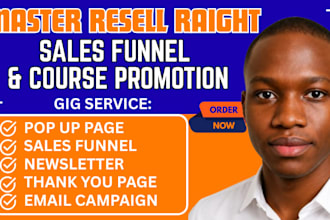 do master resell right sales funnel, email marketing campaign for passive income