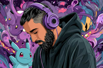 design a cartoon album cover art spotify music song artwork