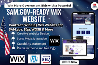 design a government contract website wix website to win bids on samgov website