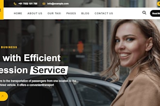 design taxi booking website, chauffeur website,limousine website and vtc website