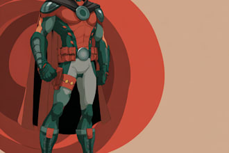 create your original superhero comic art, and logo design