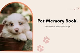 design custom pet memory book, pet memorial album or photo keepsake