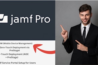 set up jamf pro dashboard, 1 config profile, and enroll 1 apple device