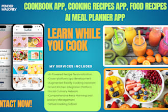 build cookbooks app, cooking recipes app, food recipes app, ai meal planner app