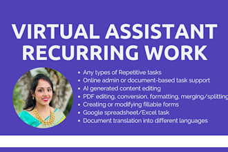 be dedicated virtual assistant for daily recurring task