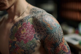 make a traditional japanese irezumi tattoo