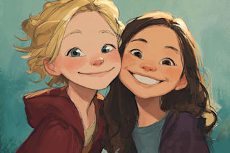 make character logo and friendship portrait