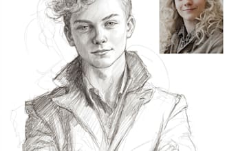 draw your face in to my charcoal sketch style for a gift