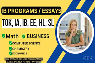 assist and tutor business and math ia ib for hl