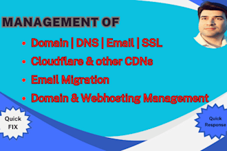 setup and configure domain, CDN, dns records and email configurations