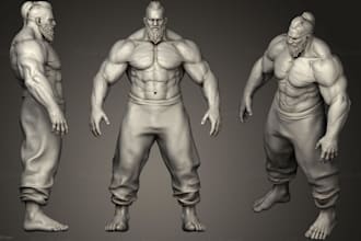 sculpt 3d anime figure, action statues, action figures and models in 3d printing