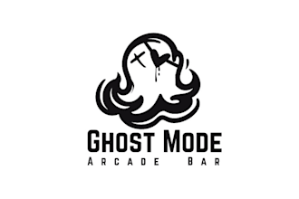 design surprising ghost mode arcade bar logo