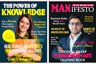 design magazine ad, magazine cover, magazine layout, or flyer print ready PDF