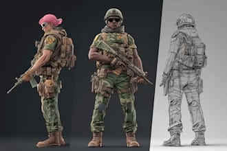 draw history soldiers, warriors, military uniform