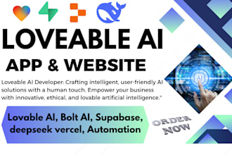 do web app with loveable ai, supabase, ai chatbot dev ai saas deepseek vercel ai