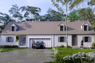 do house exterior architectural 3d rendering