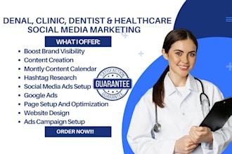 be your social media marketing manager for dental, clinic dentist and healthcare