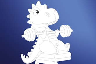 draw coloring pages and any line art