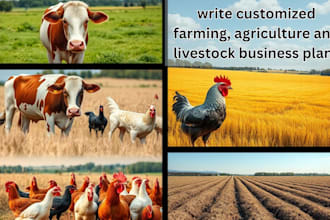 write customized farming, agriculture and livestock business plans